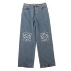 ロエベ LOEWE ボタンフライジーンズ ANAGRAM BAGGY JEANS バギージーンズ ブルー メンズ h526y11w59-5475