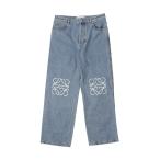 ロエベ LOEWE ボタンフライジーンズ ANAGRAM BAGGY JEANS AF バギージーンズ ブルー メンズ h526y11w60-5475