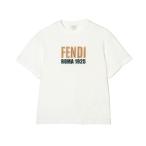 フェンディ FENDI クルーネックTシャツ フェルト ロゴ刺繍 ロゴT KIDS キッズ ホワイト レディース jui204-7aj-f1pcp