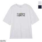 ショッピング決算 メゾンキツネ MAISON KITSUNE クルーネックTシャツ メンズ lm00115kj0119-p100-white