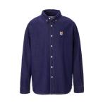 メゾンキツネ MAISON KITSUNE デニムシャツ BD CASUAL SHIRT WITH INSTITUTIONAL FOX HEAD PATCH ブルー メンズ lm00401ww0084-p470-indigo