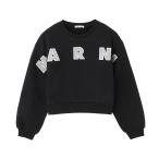 マルニ MARNI スウェットシャツ ロゴトレーナー クロップド丈 KIDS キッズ ガールズ ブラック レディース m01193-m00v0-0m90d