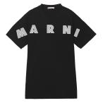 ショッピングマルニ マルニ MARNI クルーネックTシャツ ロゴ刺繍 Ｔシャツ KIDS キッズ ガールズ ブラック レディース m01265-m00rf-0m90e