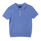 ポロラルフローレン POLO RALPH LAUREN ニットポロシャツ SHORT-SLEEVE COMBED COTTON MINI CABLE-KNIT POLO ガールズ KIDS キッズ ガールズ ブルー レディース