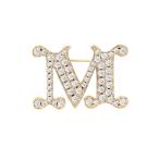  Max Mara Max Mara брошь FACELLA брошь crystal Mini M Logo значок Gold женский 