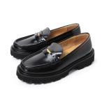  arte Sano s кожа Raver подошва объем подошва монета Loafer pe колено Loafer большой размер есть черный женский 