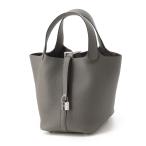 エルメス HERMES ハンドバッグ PICOTIN LOCK 18/PM トリヨンクレマンス グリメイヤー シルバー金具 K刻印 グレー レディース