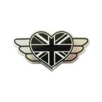 [ коврик зеркало ][6cm( Union черный ) ] Heart Wing скутер символ стикер Union Jack 