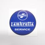 Sticker -LAMBRETTA Innocenti Lambretta Service 75mm- blue ステッカー リプロ品 イノチェンティ LI/TV/SX/GP/DL デカール