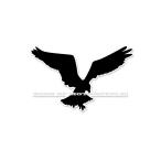 （透明） イーグルステッカー 1枚 ブラック アメリカン オートバイ ヘルメット 鷲 かっこいい ワンポイント eagle