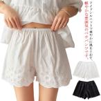 ショッピングペチパンツ ペチパンツ ペチコート レディース 綿 インナーパンツ ショート丈 ワンピース下 春 夏 秋 コットン ゆったり ナチュラル 透け防止 白 黒 ゆった