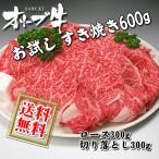 送料無料 和牛 オリーブ牛 おためし お試し すき焼き すきやき 肉セット 600g（ロース こま切れ・切り落とし）