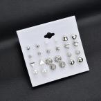 Yahoo! Yahoo!ショッピング(ヤフー ショッピング)【No.2 Silver】 12ペア ファッション ピアス お洒落お得セット
