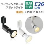 ライティングレール 照明 スポットライト ダクトレール用 ダウンライト E26口金 LED電球付き 電球色 6W 40W形相当 2個セット レフ電球 照明器具 天井照明 間接