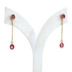 ショッピングルビー 送料無料 本物 ルビーデザインピアス K18YGイエローゴールド レディースアクセサリー 2WAYピアス チャーム付き おしゃれ 可愛い 垂れる