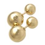 送料無料 本物 デザインピアス バックキャッチピアス K18YGイエローゴールド メンズ レディースアクセサリー 丸玉 おしゃれ 普段使い