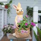 ガーデンオーナメント うさぎの置