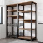 ショッピングラック 多機能ラック台所 収納 ラック キッチンラック レンジ台 ウッドラック 木製 シェルフ オープンラック スチールラック スチール棚 収納用品 新生活