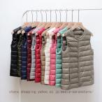 きれいめ コンパクト 暖かい ライトダウン ベスト 軽量 レディース インナーダウン ノーカラー ダウンベスト ジレベスト ダウンジャケット ウルトラ
