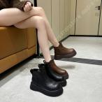 ショッピングウェッジソール ショートブーツ ローカット 本革 厚底 ウェッジソール レザー 高反発インソール 足に優しい ラウンドトゥ 柔らか 軽量 本革 履きやすい 歩きやすい 婦人靴