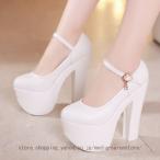 15cmヒール 厚底 パンプス ハイヒール チャンキーヒール ストラップ ハイヒール パンプス アンクルストラップ 太ヒール 柔らかい 痛くない キャバパンプス