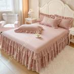  подзор одноцветный покрывал bed простыня симпатичный весна * лето * осень * зима 4 сезон для Princess способ . sama способ долговечность оборка через год постельные принадлежности одноцветный .. добрый 