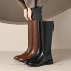 ショッピングニーハイブーツ 長靴 ニーハイブーツ レディース ロング ローヒール おしゃれ セクシー ラウンドトゥ太めヒール 走れる ジョッキー ウエスタン 疲れない 安定感 アウトドア