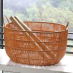 編みかご ランドリー収納 収納かご バスケット ラタン製 籐 おしゃれ ランドリーバスケット 洗濯かご 脱衣かご ランドリーボックス おもちゃ箱 洗濯用品 カゴ