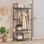 ショッピングハンガー ハンガーラック スリム 洋服かけスタンド 頑丈 玄関 省ペース 隙間 組立簡単 安定感 棚付き 収納ラック おしゃれ 衣装ラック コート掛け 大容量 コーナー