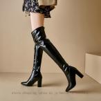 ニーハイブーツ レディース ハイヒール ロングブーツ 美脚 おしゃれ 履きやすい カジュアル 暖かい 9センチ 大きいサイズ チャンキーヒール 痛くない