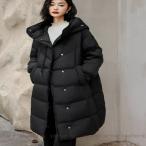 ロングコート レディース 冬 大きいサイズ ベンチコート フード付き 中綿コート ダウンジャケット ポケット 着痩せ 無地 冬服 軽量 防寒 厚手 アウトドア