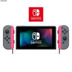 『中古即納』{Switch} (本体)マイニンテンドー限定 Nintendo Switch カスタマイズ Joy-Con(L)/(R) グレー Joy-Conストラップ ネオンピンク(HAC-S-KAYAA) 任天堂