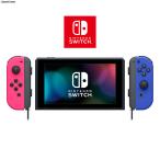 『中古即納』{Switch} (本体)マイニンテンドー限定 Nintendo Switch 有機EL カスタマイズ Joy-Con(L) ネオン桃/(R) 青 ストラップ 黒 任天堂