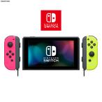 『中古即納』{Switch} (本体)マイニンテンドー限定 Nintendo Switch 有機EL カスタマイズ Joy-Con(L) ネオン桃/(R)ネオン黄 ストラップ 黒 任天堂