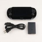 『中古即納』{PSVita} (本体) PlayStation Vita(プレイステーション ヴィータ) 3G/Wi-Fiモデル クリスタル・ブラック(数量限定版) SCE(PCH-1100AB01)(20111217)