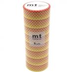 mt マスキングテープ 8P ポップドット・イエロー 幅15mm×7m 同色8巻パック MT08D478　代引き不可/同梱不可