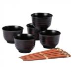山中塗 曙汁椀揃(箸付) 2615　代引き�