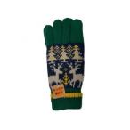 婦人用手袋 鹿柄 5指 グリーン/GR2 003371019　代引き不可/同梱不可