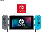 『中古即納』{Switch} (本体)マイニンテンドー限定 Nintendo Switch カスタマイズ Joy-Con(L) 灰/(R) ネオン青 ストラップ 灰/ネオン青 任天堂