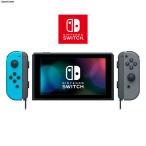 『中古即納』{Switch} (本体)マイニンテンドー限定 Nintendo Switch カスタマイズ Joy-Con(L) ネオン青/(R) 灰 Joy-Conストラップ ブラック(HAC-S-KAYAA) 任天堂