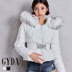 GDベルト付きショートダウンコート GYDA ジェイダ 072610040101 gyda レディース コート ショート丈 フリーサイズ オフホワイト ブラック gyda ダウンコート