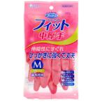 やわらかフィット天然ゴム手袋Mピンク1組