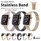 アップルウォッチ バンド スリム ステンレス Apple Watch ベルト ミラネーゼ 細身 レディース 女性 38mm 40mm 41mm 42mm 44mm 45mm 49mm