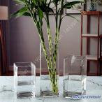 ショッピング花瓶 花瓶 おしゃれ ガラス 一輪挿し かびん 北欧 フラワーベース 花器 柱型 四角 ホワイト シンプル モダン 生け花 ガラスベース ガラスボトル