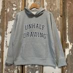 UNHALFDRAWING 　SWEAT LONG SLEEVE HOODIE　アンハーフドローイング　リサイクルポリエステルスウェットパーカ　グレー