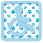 車椅子マーク マグネット 身障者 ステッカー /車いす 車イス 福祉車両 （マグネットタイプ/車椅子 ハワイアン柄マリン）