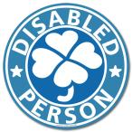  clover Mark disabled Mark magnet sticker / four leaf Mark well cab wheelchair ( magnet type / clover blue )