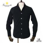 giannetto ジャンネット コーデュロイ シャツ メンズ VINC FIT ヴィンチフィット バックダーツ カッタウェイ 長袖 ブラック 黒 イタリア 国内正規品 送料無料