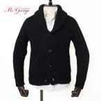 ショッピングショール Mc George マックジョージ ウールカシミヤ 畦編み ショールカラー カーディガン A0305 メンズ ブラック 黒 スコットランド ブランド 国内正規品