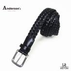  нижний sonz кожа сетка ремень ANDERSON'S натуральная кожа сетка ремень 0509 PI133 3cm ширина мужской черный чёрный Италия бренд внутренний стандартный товар 